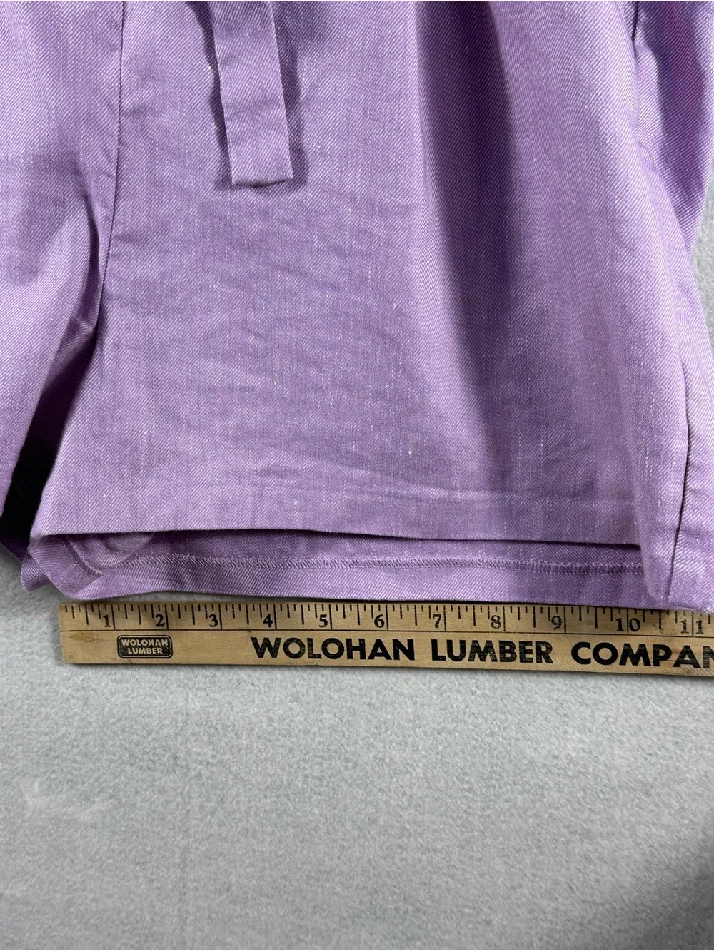 Express High Rise Paperbag Linen Blend Shorts Medium Lavender Tie Waist